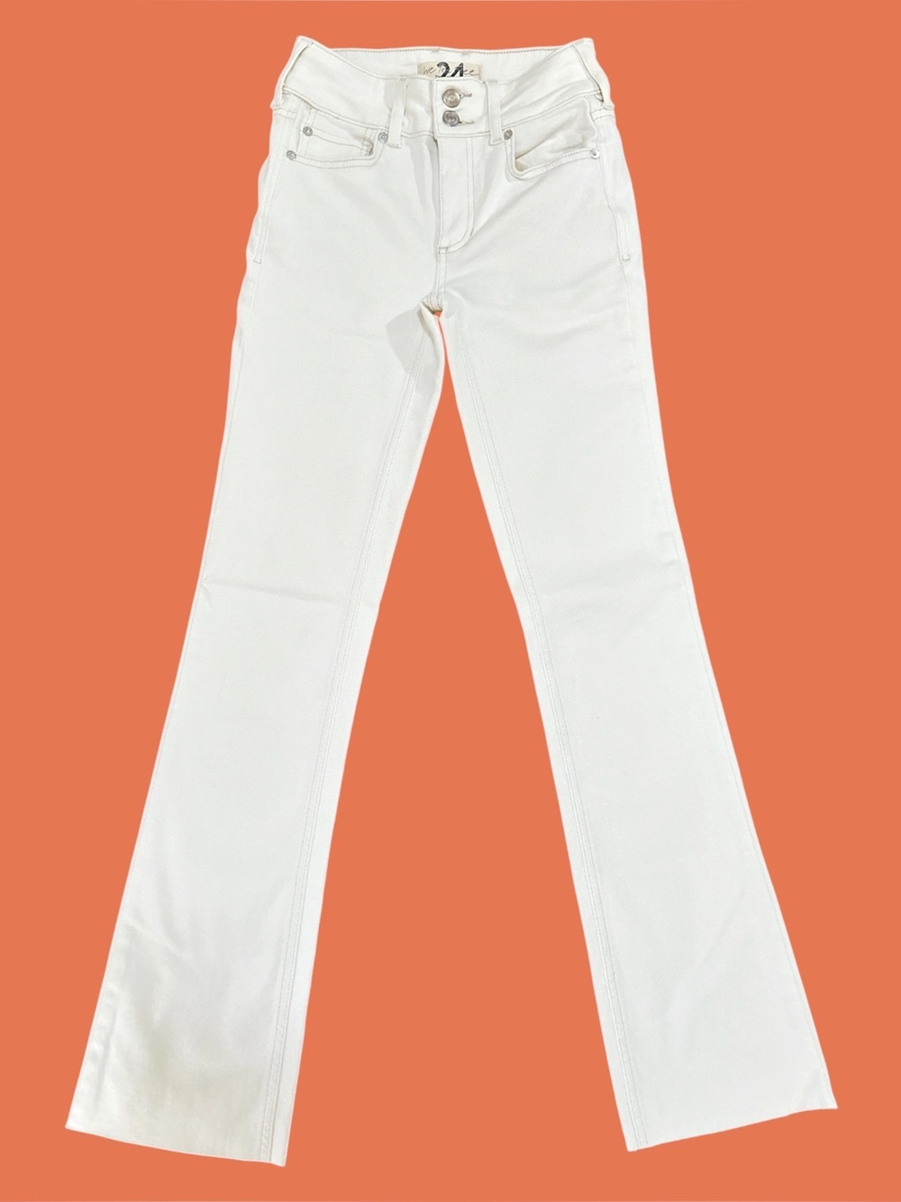 We the Free Women’s Size 24 High Rise Wide Leg Boot Cut Jeans Cream Denim